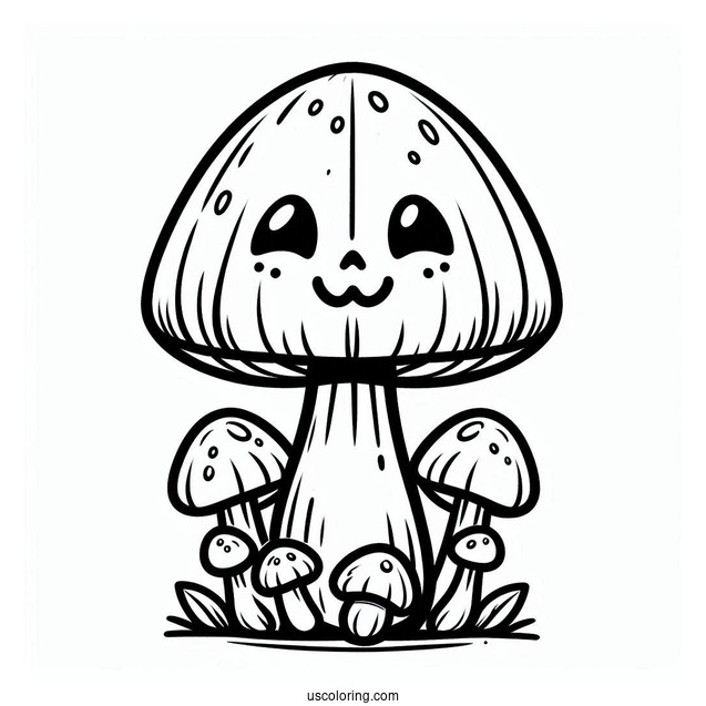Jack O Lantern Mushroom Coloring Page