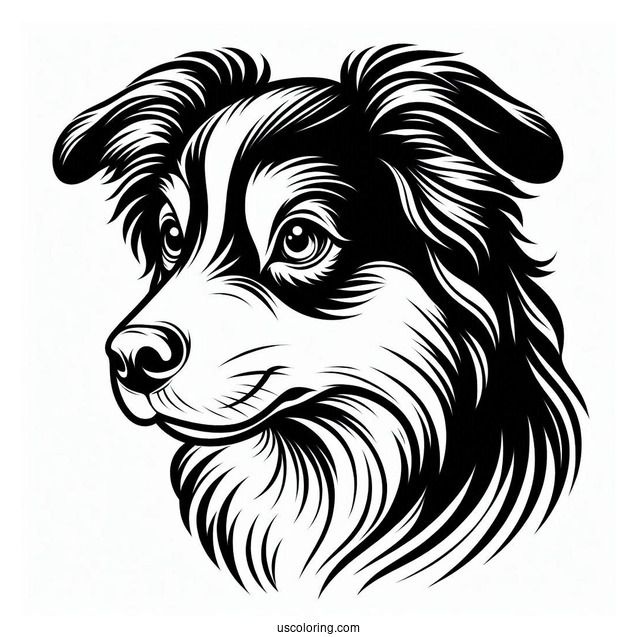 Close Up Of Dog Face Coloring Sheet