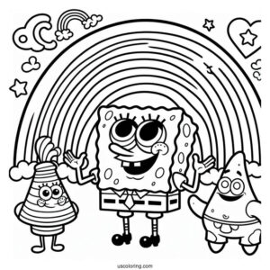 SpongeBob Squarepants Rainbow To Color