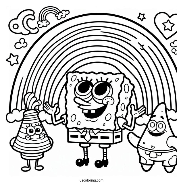 SpongeBob Squarepants Rainbow To Color