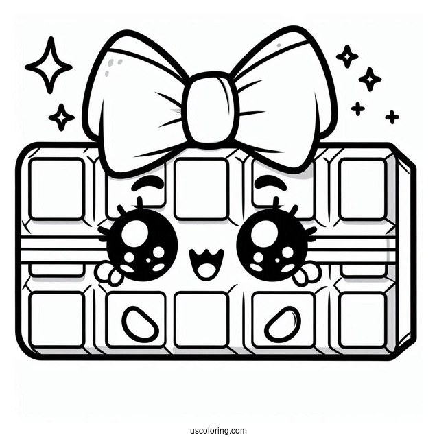 Kawaii Chocolate Bar To Color