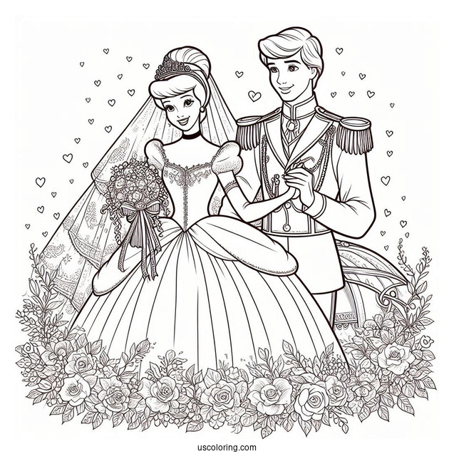 Cinderella Wedding Day Coloring Page