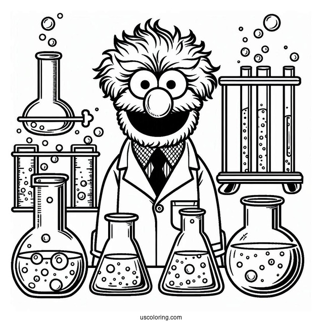 Muppets Coloring Page Of Simple Beaker Outline