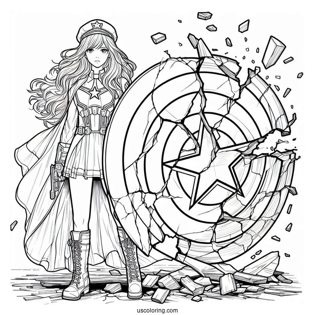 Captain America With Broken Shield