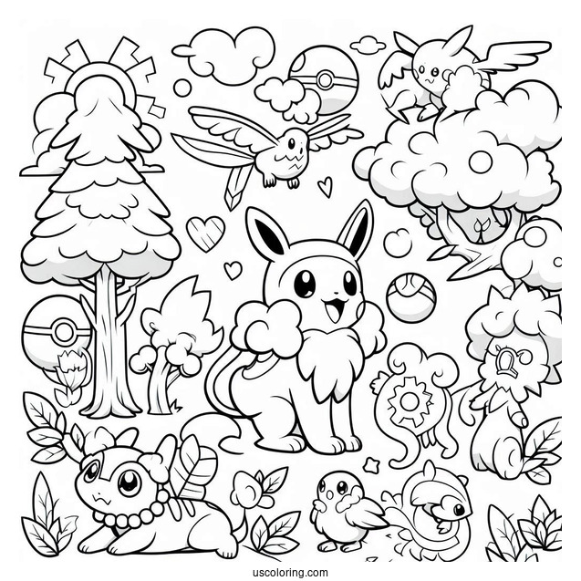 Pokemon Coloring Sheet