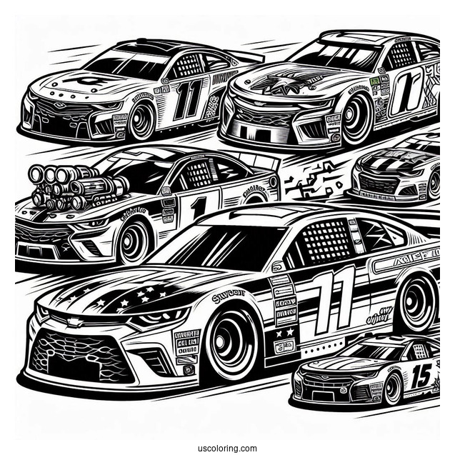 NASCAR Coloring Page Racing Cars For Kids