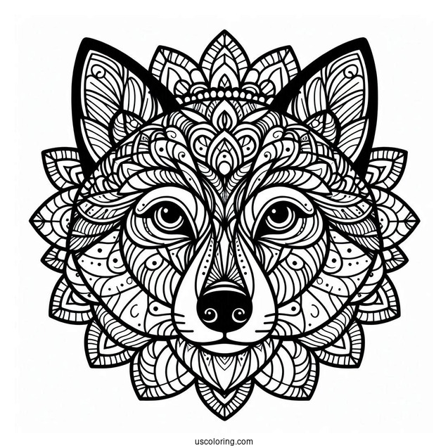 Intricate Dog Face Mandala