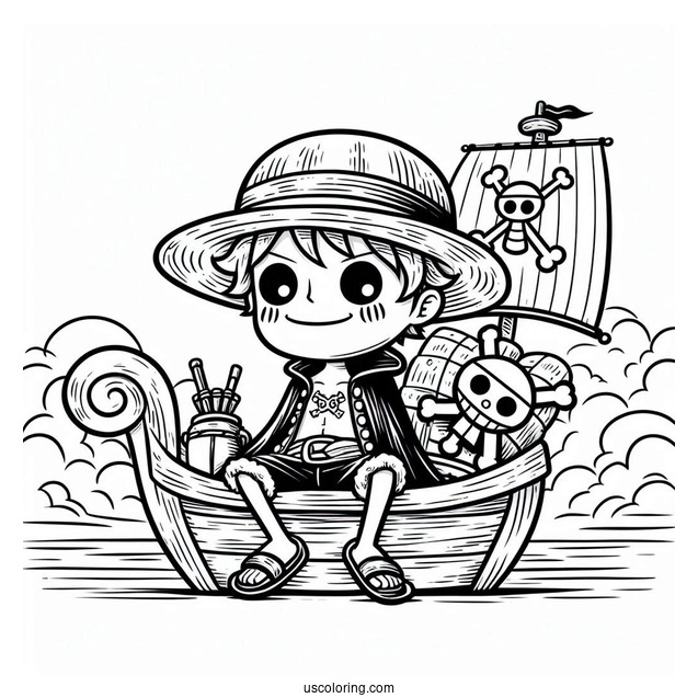 One Piece Coloring Page Of Straw Hat Pirates