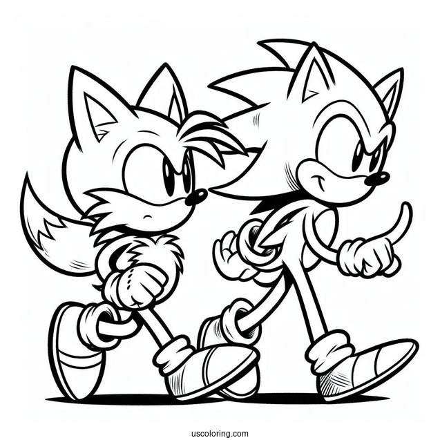 Sonic And Tails Coloring Sheet