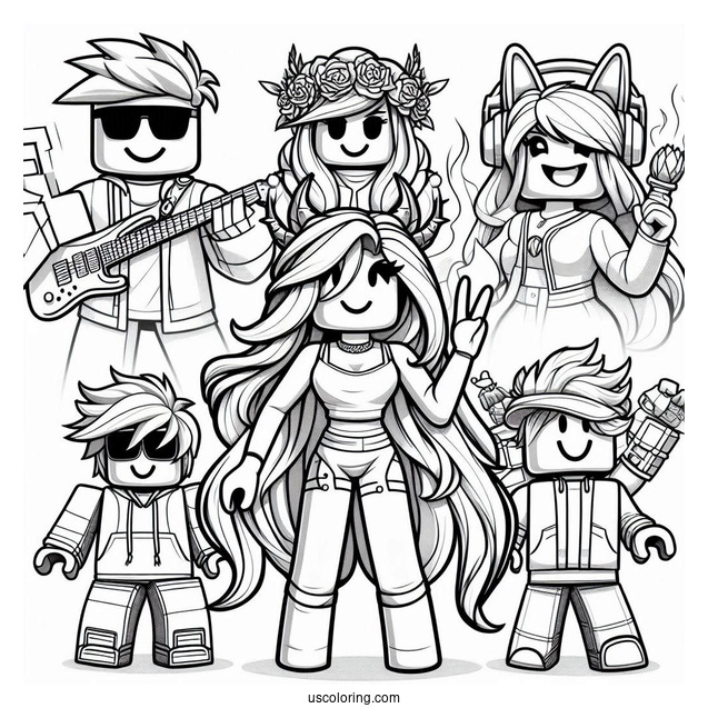 Roblox Game Characters Coloring Page