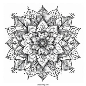 Intricate Flower Mandala Coloring Page