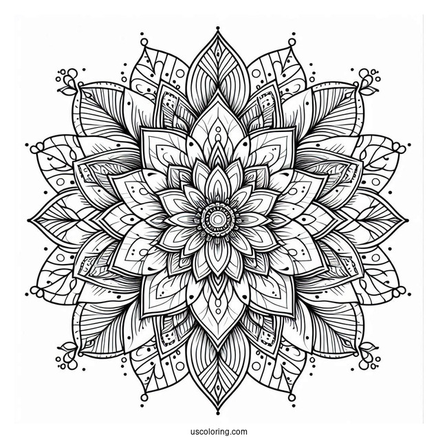 Intricate Flower Mandala Coloring Page