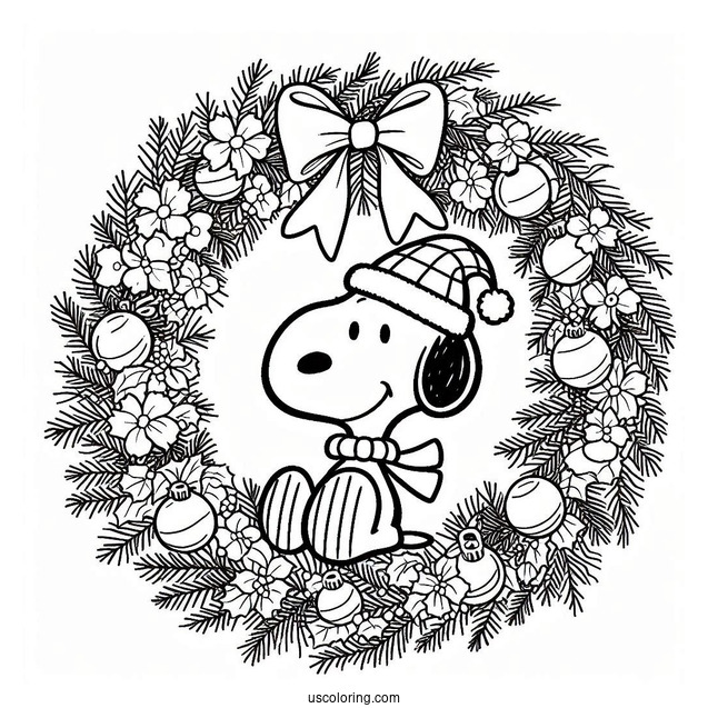 Snoop Themed Christmas Wreath To Color