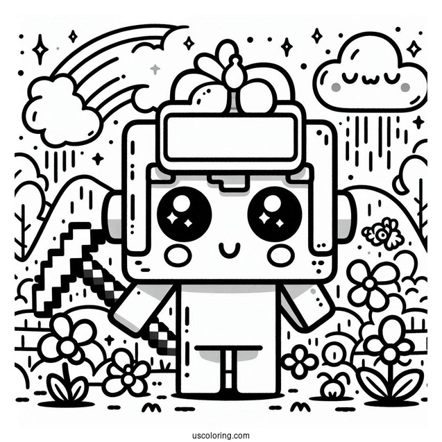 Cute Kawaii Minecraft Coloring For Preschoolers