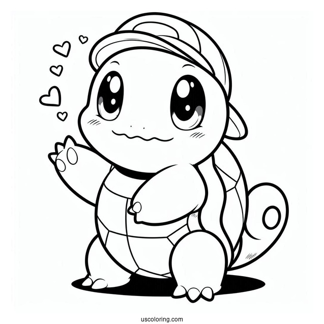 Baby Squirtle Coloring Page In Blastoise Costume