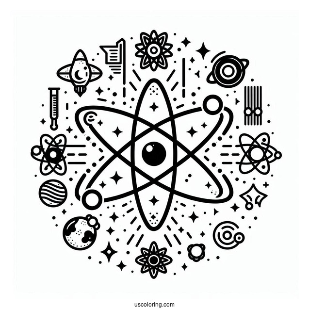 Atomic Science Coloring Page Of Logo