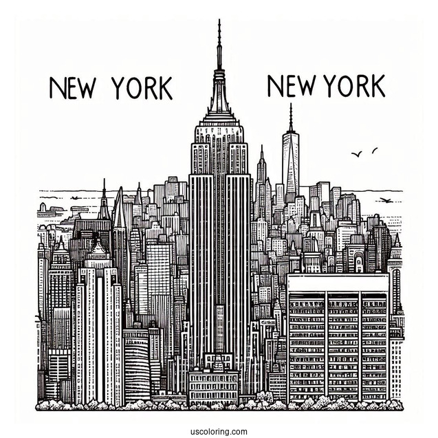 New York Coloring Page Of Empire State Building