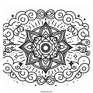 Simple Sprunki Coloring Page Sky Outline For Preschoolers