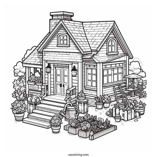 Roblox House Gardening Coloring Sheet