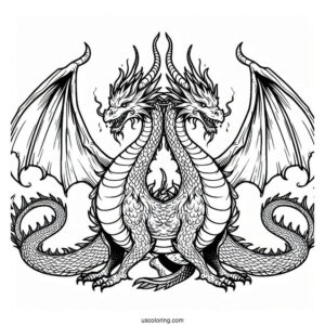 Two Headed Dragon Coloring Sheet