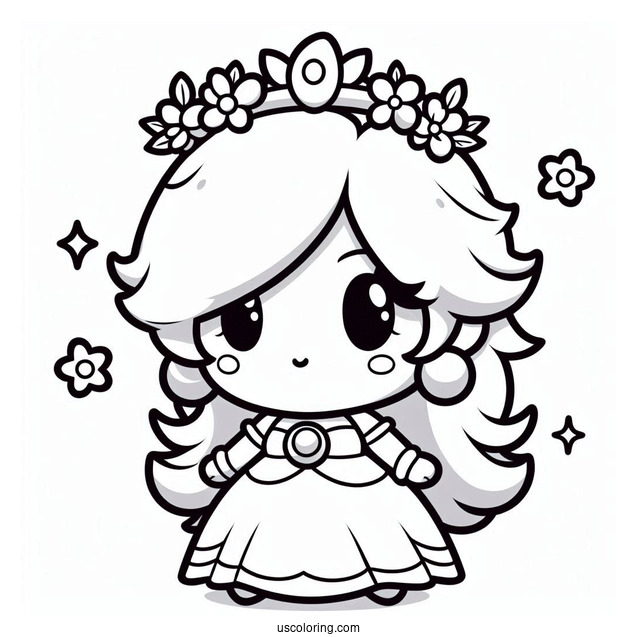 Kawaii Rosalina Coloring Page With Luma For Kids