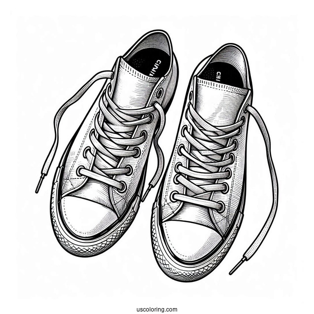 Top View Of Converse Chuck Taylor Coloring In