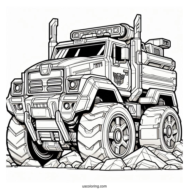 Transformers Rescue Bots Coloring Page Boulder Car Form