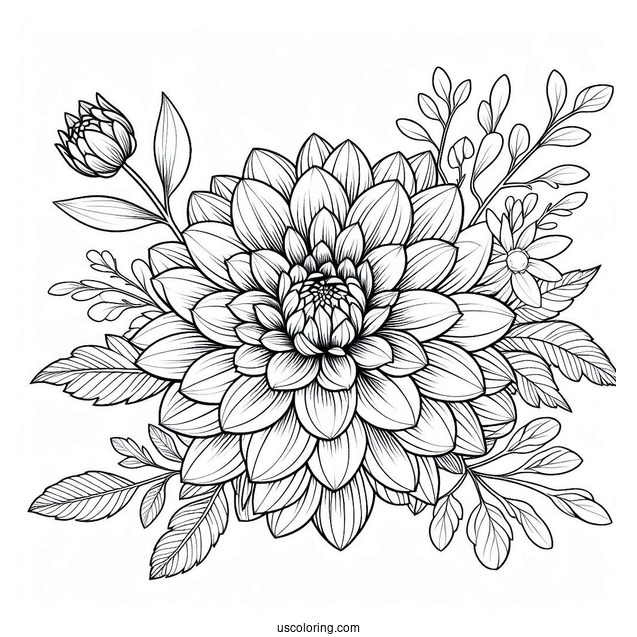 Flower Coloring Pages Of Linda s Baby Dahlia