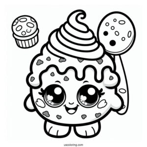 Coloring Sheet Of Kooky Cookie Shopkins For Preschoolers