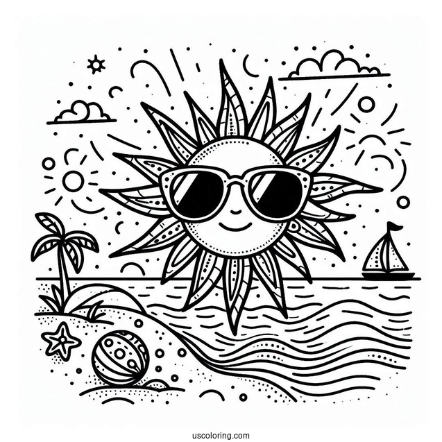 Sun Wearing Sunglasses At The Beach