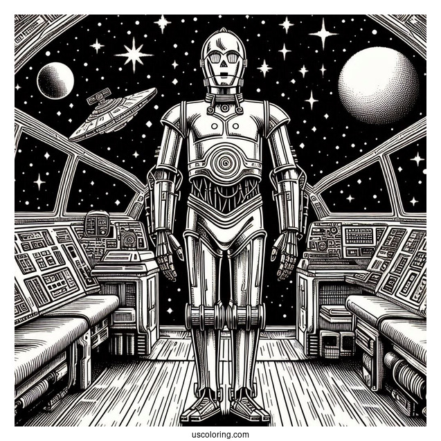 C-3PO Standing In Starship