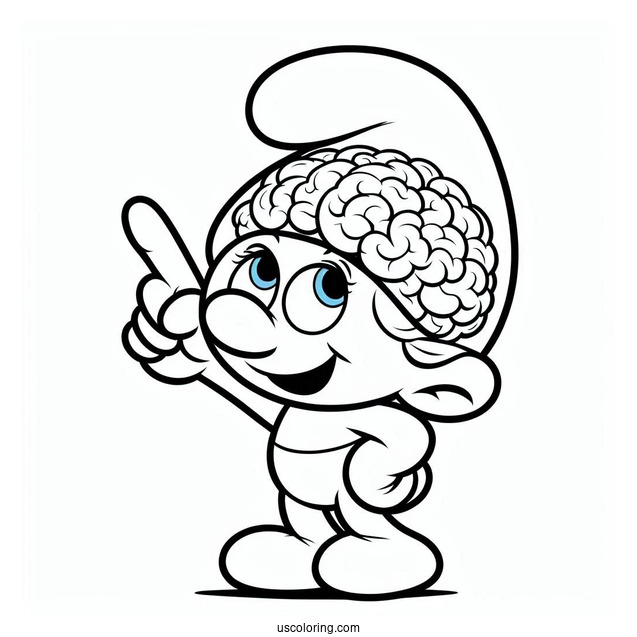 Brainy Smurf Coloring Sheet