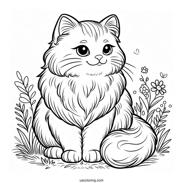 Big Cat Sitting On The Grass