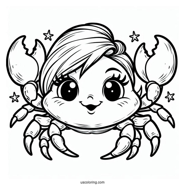 Sebastian The Crab Coloring Page From Little Mermaid For Kids