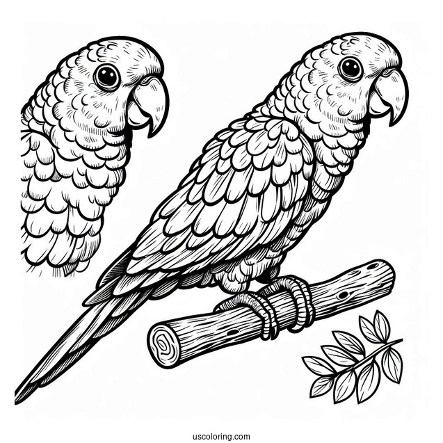 Easy To Color Caique Parrot