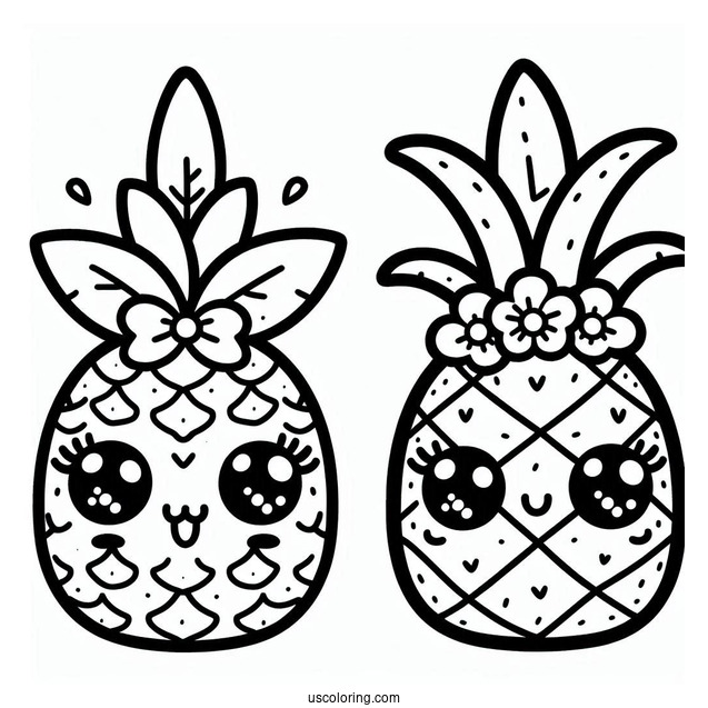 Cute Kawaii Outline Of Pineapple Lily Shopkins
