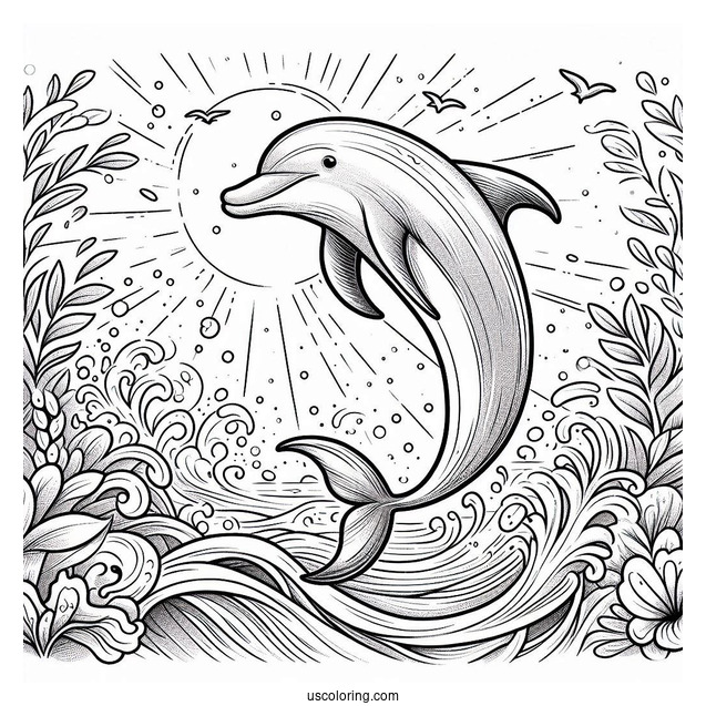 Breaker The Dolphin From The Little Mermaid Coloring Sheet