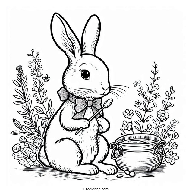 Simple Peter Rabbit Coloring Page For Preschoolers