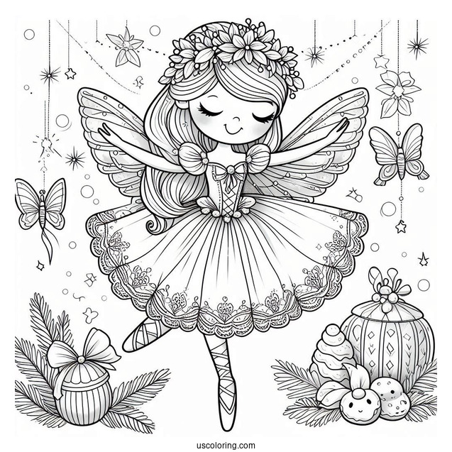The Sugar Plum Fairy From Nutcracker To Color