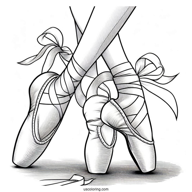 Ballerina Dance Shoes Coloring Sheet