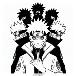 Naruto Coloring Page Of Multiple Shadow Clone Jutsu