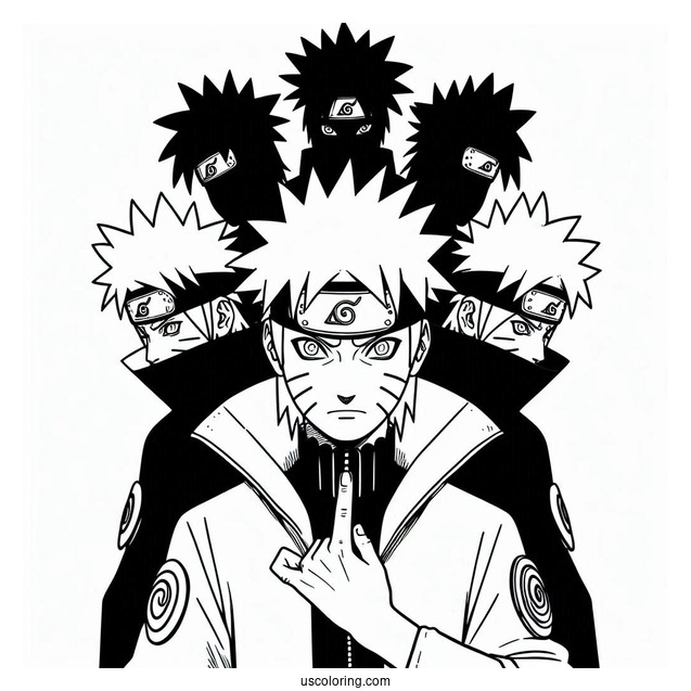Naruto Coloring Page Of Multiple Shadow Clone Jutsu