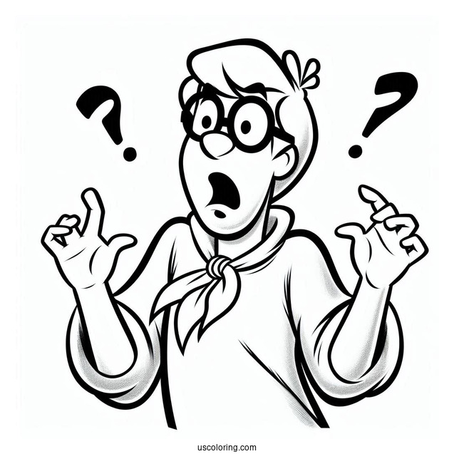 Coloring Page Of Mystery Inc Character Being Stunned