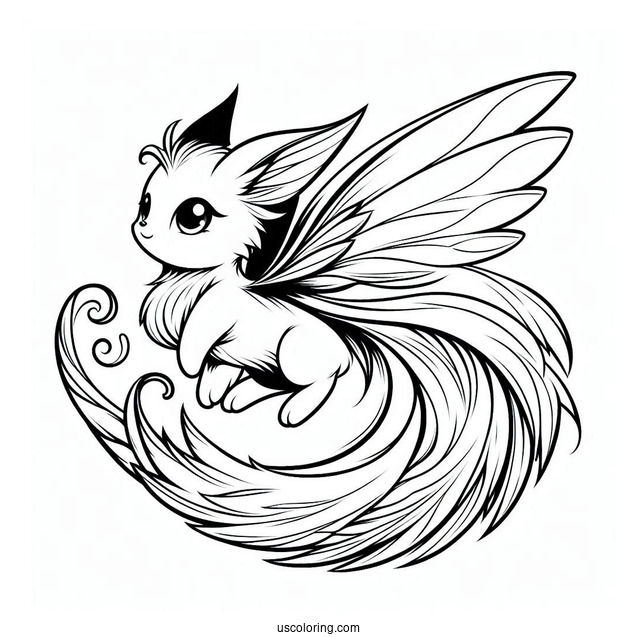 Easy Flying Tails Coloring Page For Kids