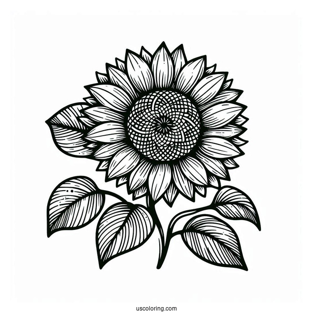 Simple Sunflower Coloring In