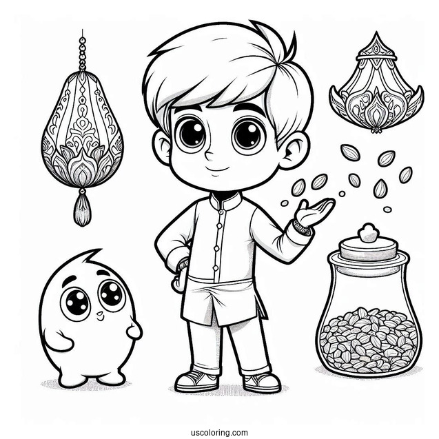 Sprunki Coloring Page Of Simon, Raddy, Durple, And Vineria For Kids
