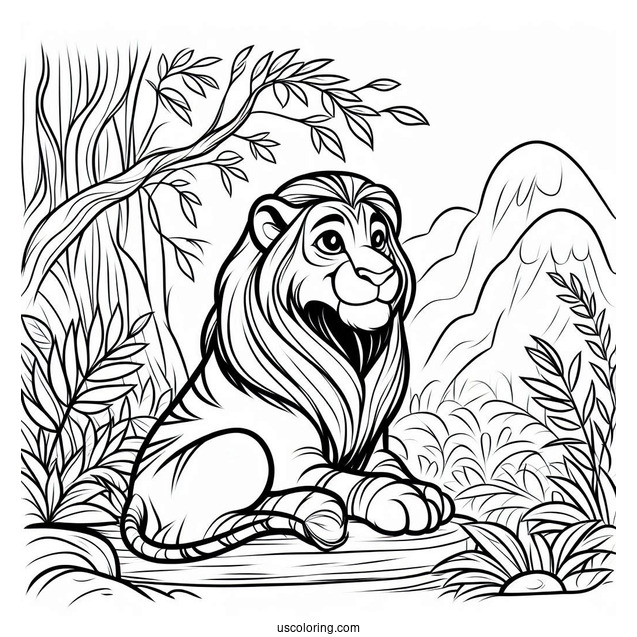 Jungle Book Coloring Page Of Easy Outline Of Shere Khan