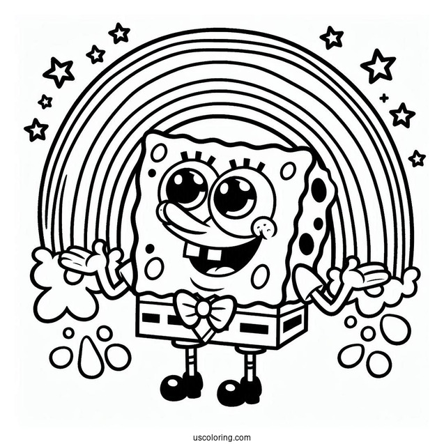 SpongeBob Squarepants Rainbow To Color