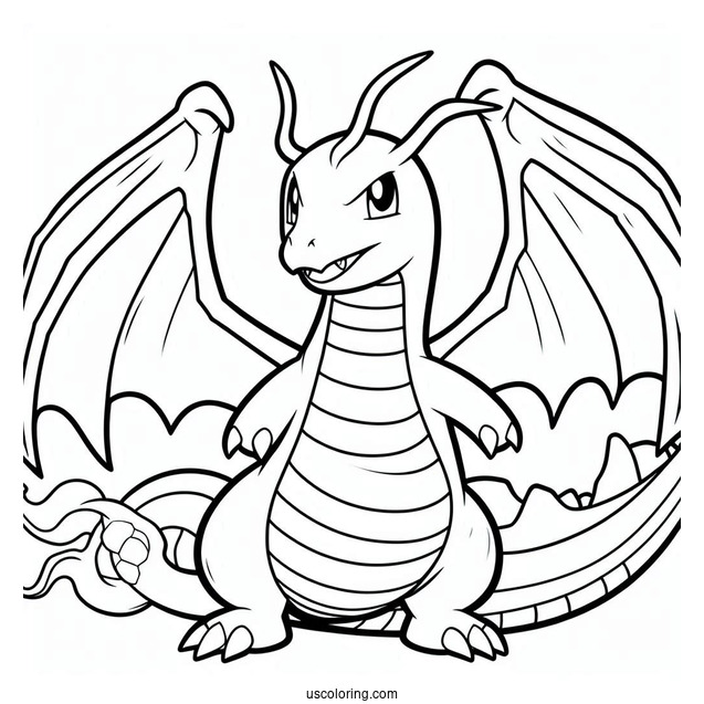 Coloring Page Of Dragonite Pokemon