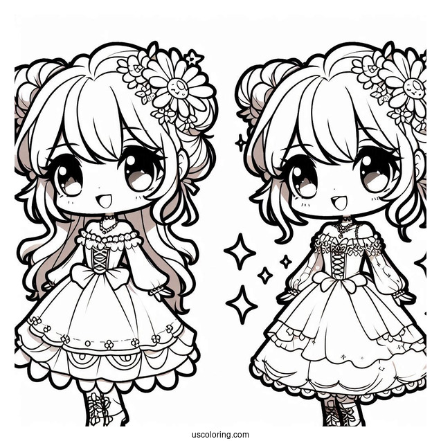 Chibi Anime Princess Daisy Coloring Page For Kids
